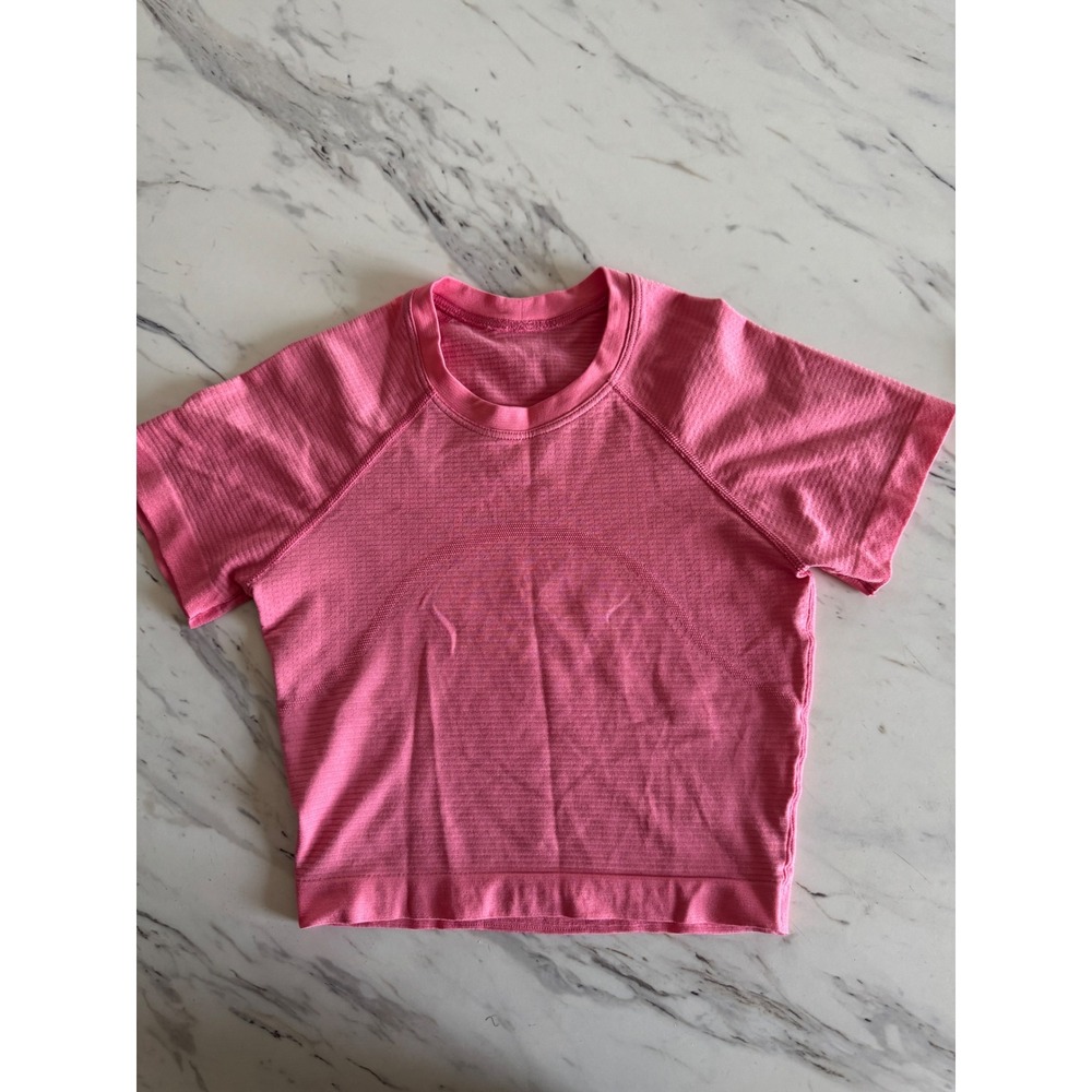 Lululemon Kids Swiftly Tech Short Sleeve 2.0 Crop Top Pink